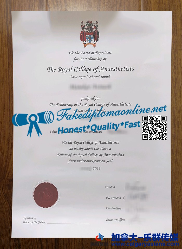 FRCA certificate