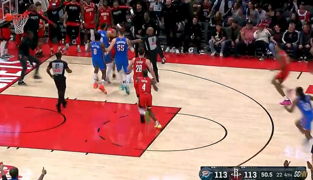 NBA常规赛：火箭拒雷霆逆转三连胜 狄龙SGA爆发冲突申京20+14+9-6.jpg