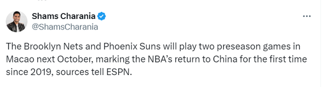 NBA将举办2025中国赛：篮网将在澳门对阵太阳 崔永熙预计出战-2.jpg